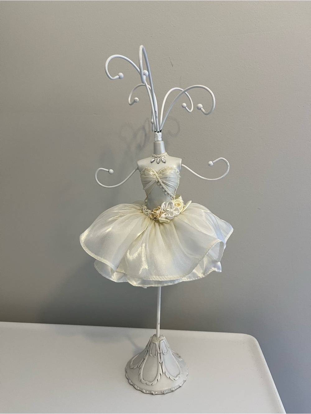 White Ballerina Jewelry Stand Holder